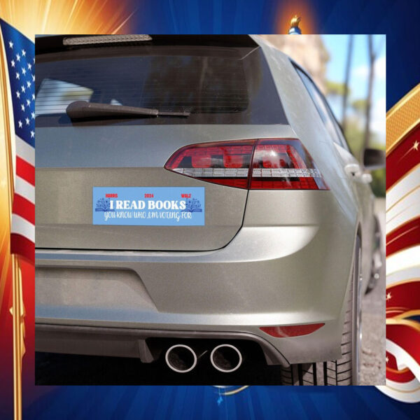I Read Books Harris Walz 2024 Car Magnet