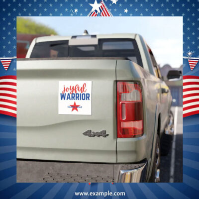 Joyful Warrior! Harris Walz Car Magnet