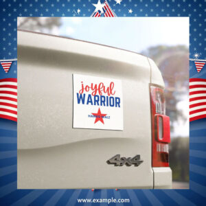 Joyful Warrior! Harris Walz Car Magnet