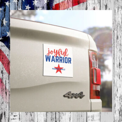 Joyful Warrior! Harris Walz Car Magnets