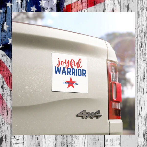 Joyful Warrior! Harris Walz Car Magnets