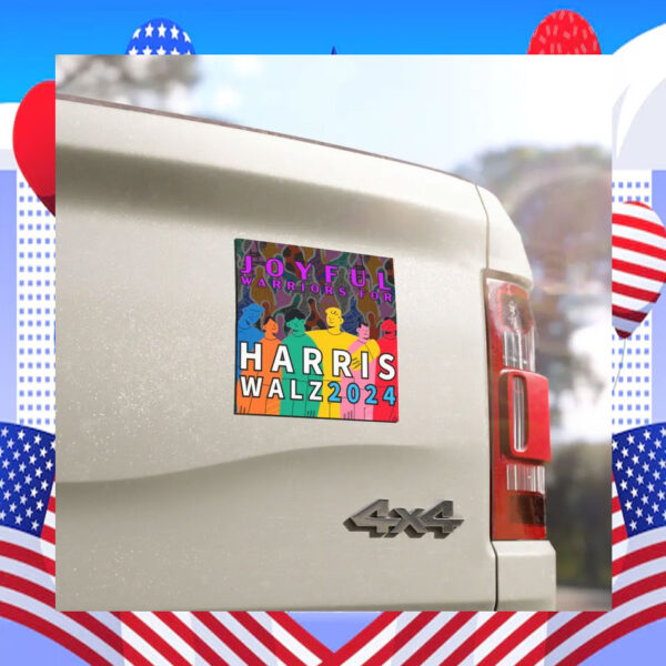 Joyful Warriors For Harris Walz Car Magnets