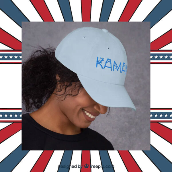 Kamala Cat Letter Embroidered Dad hat Blue Text Cat Lady Election 2024