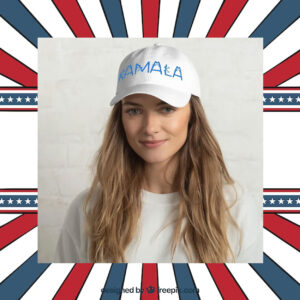 Kamala Cat Letter Embroidered Dad hat Blue Text Cat Lady Election 2024