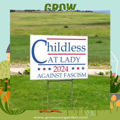 Kamala Childless Cat Lady 2024 Against Fascism Yard Sign