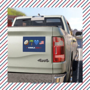 Kamala Harris 2024 Coconut Tree Car Magnet Magnetic Bumper Sticker
