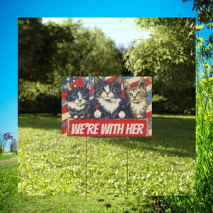 Kamala Harris 2024 President Yard Sign With Cat