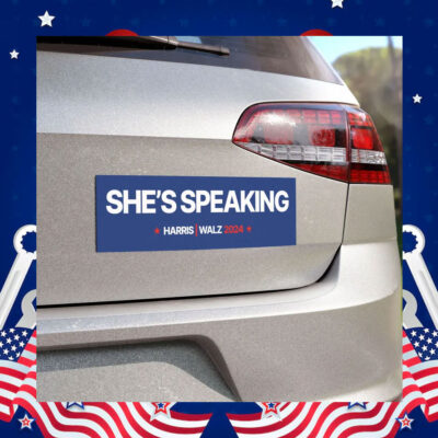 Kamala Harris 2024 She's Speaking Magnet / Magnetic Bumper Sticker