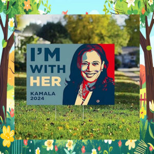 Kamala Harris 24 for President Yard Sign, Harris Walz 2024