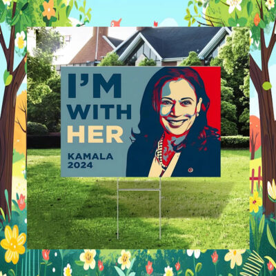 Kamala Harris 24 for President Yard Sign, Harris Walz 2024