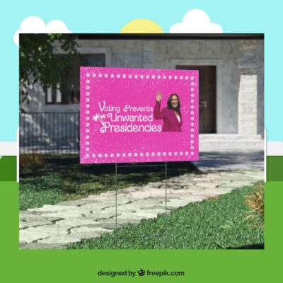 Kamala Harris Barbie Yard Sign, Harris Tim Walz Yard Sign
