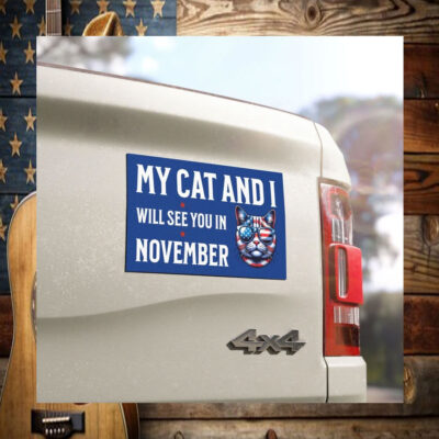 Kamala Harris Cat Lady Car Magnet