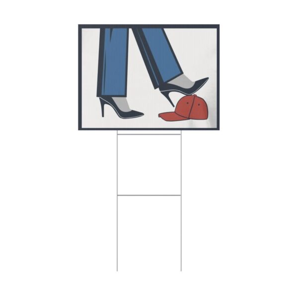 Kamala Harris High Heel Stepping On Red Maga Hat Yard Sign