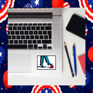 Kamala Harris High Heels Stepping On Red Maga Hat Bumper Sticker
