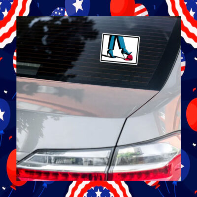 Kamala Harris High Heels Stepping On Red Maga Hat Bumper Sticker