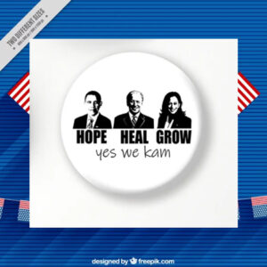 Kamala Harris Hope Heal Grow Pin Button