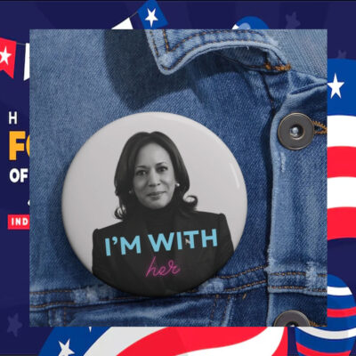 Kamala Harris I'm With Her Pin Button
