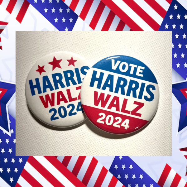 Kamala Harris Tim Walz 2024 Buttons