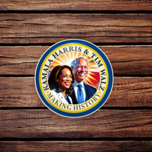 Kamala Harris Tim Walz 2024 Button