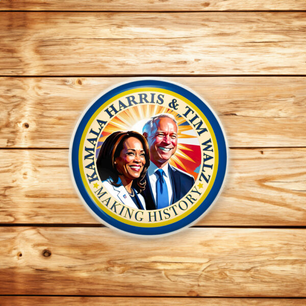 Kamala Harris Tim Walz 2024 Button
