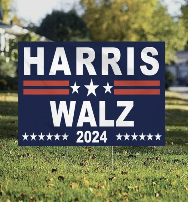 Kamala Harris Walz VP, Tim Walz VP Pick, Harris 2024 Yard Sign with Stand