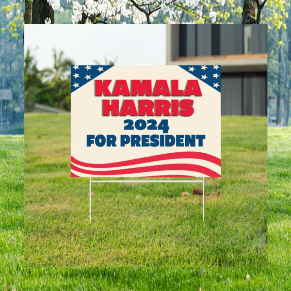 Kamala Harris Yard Sign, 2024 For President, Vote Harris Yard Sign