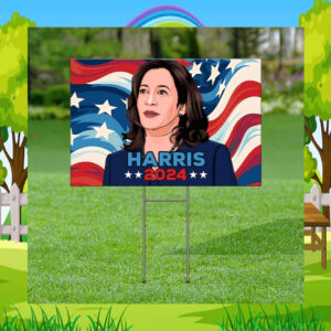 Kamala Harris Yard Sign, Harris For President Support Garden Sign