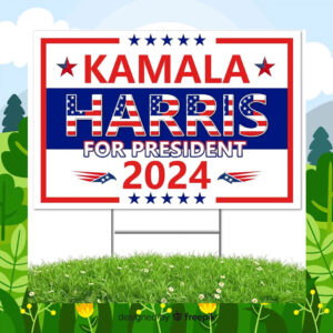 Kamala Harris for President Yard Sign with Metal Stake