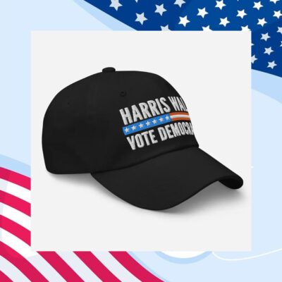 Kamala Hat, Embroidered Classic Dad hat, Kamala Harris, Harris Walz Vote Democracy Hat
