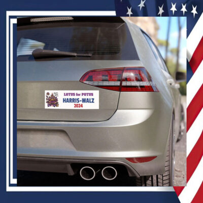 LOTUS For POTUS Flower Power Harris Walz Car Magnets