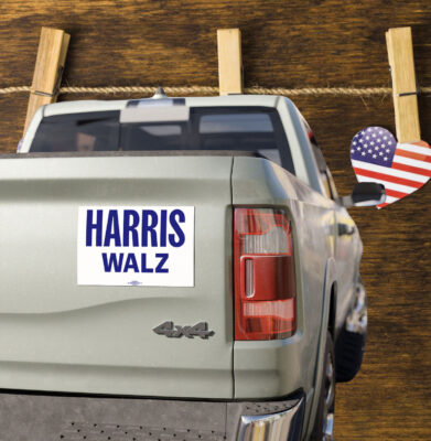 Logo Harris Walz Blue Car Magnet