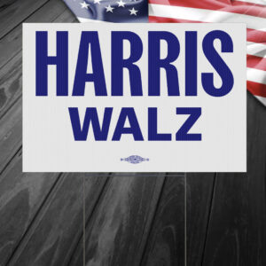 Logo Harris Walz Blue Yard Sign