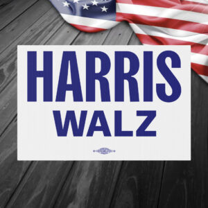Logo Harris Walz Blue Yard Sign