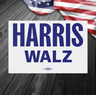 Logo Harris Walz Blue Yard Sign