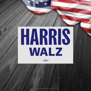 Logo Harris Walz Blue Yard Sign