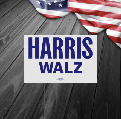 Logo Harris Walz Blue Yard Sign