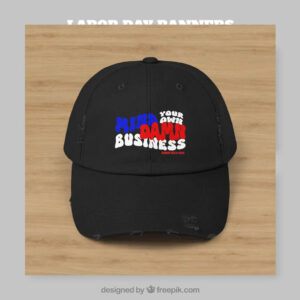 Mind Your Own Damn Business Unisex Distressed Cap