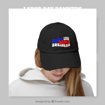 Mind Your Own Damn Business Unisex Distressed Cap