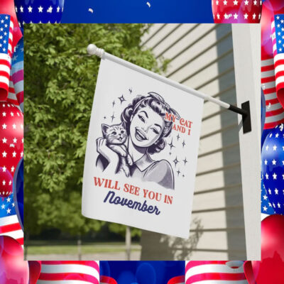 My Cat And I Will See You In November kamala Flag