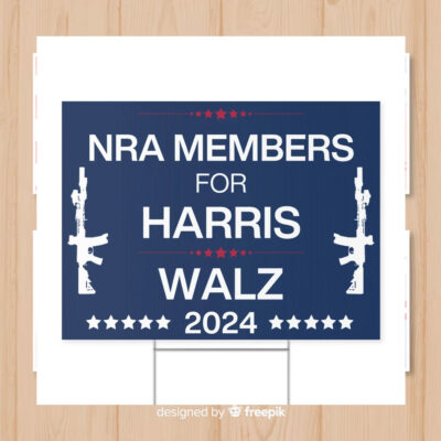 NRA Members for Harris Walz Yard Sign