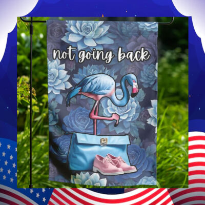 Not Going Back Garden Blue Flamingo Kamala Flag
