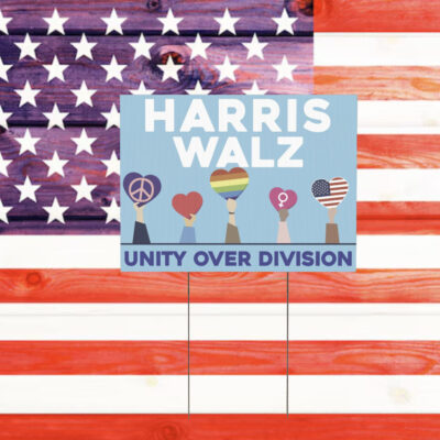 Official Harris Walz Unity Over Division Yard Sign