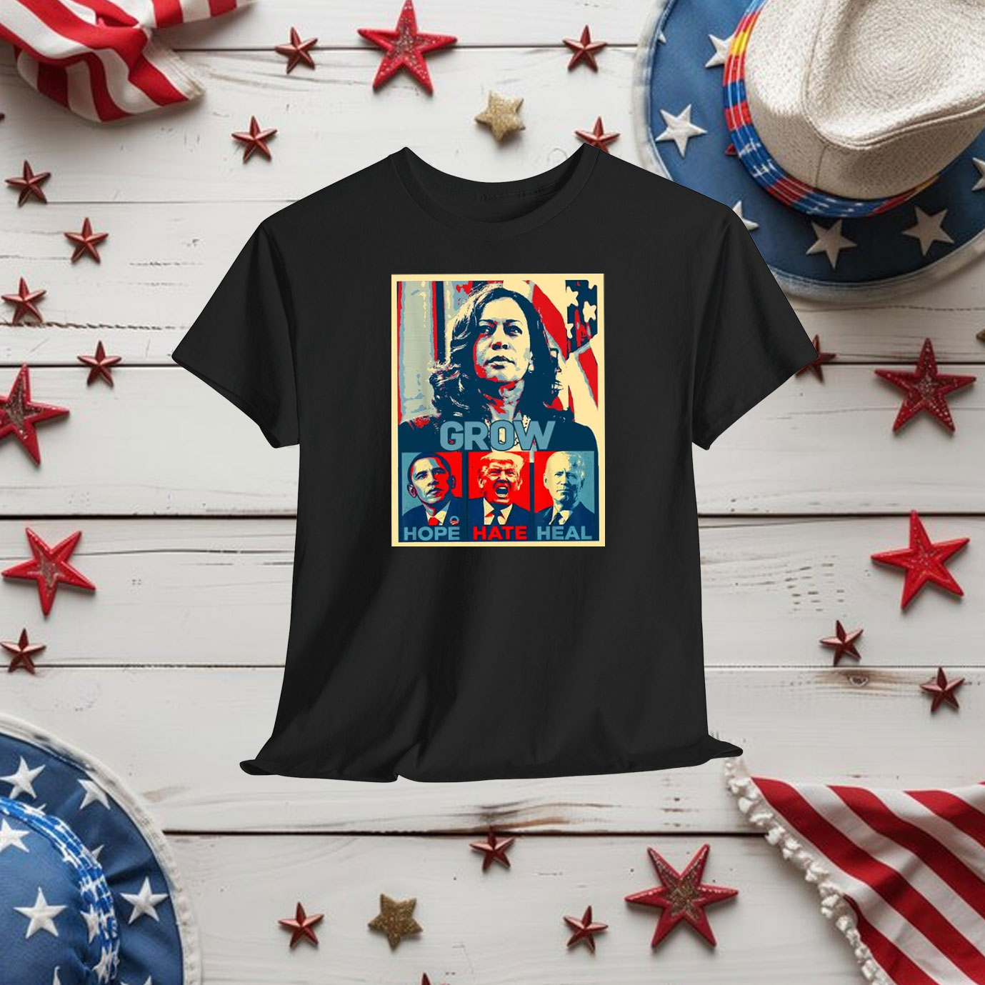 Official Hope Hate Heal Grow Shirt, Kamala Harris Support Shirt