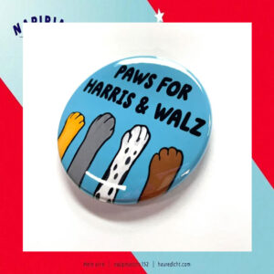 Paws For Harris And Walz Button