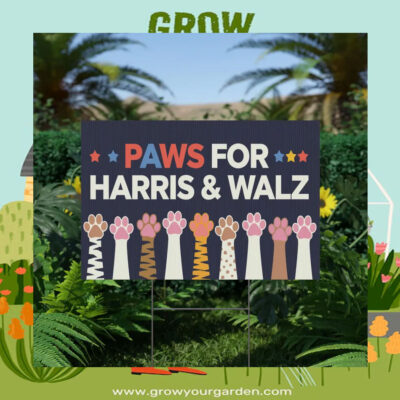 Paws For Harris & Walz Yard Sign