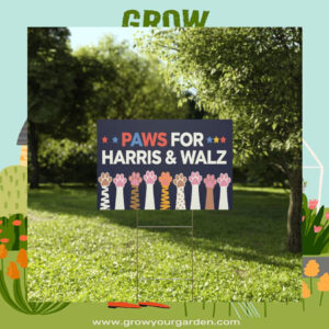 Paws For Harris & Walz Yard Sign