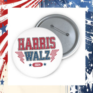 Political Harris Walz Button