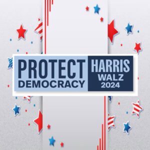 Protect Democracy Harris Walz Bumper Sticker
