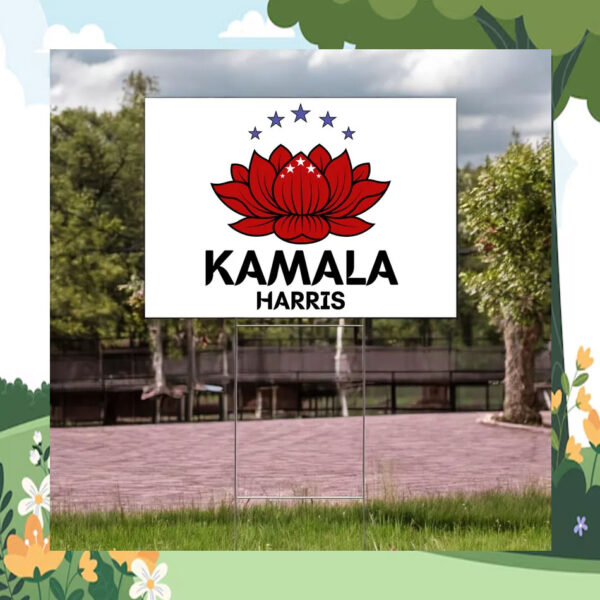 Red Lotus For Kamala Yard Sign