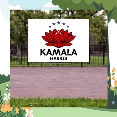 Red Lotus For Kamala Yard Sign 